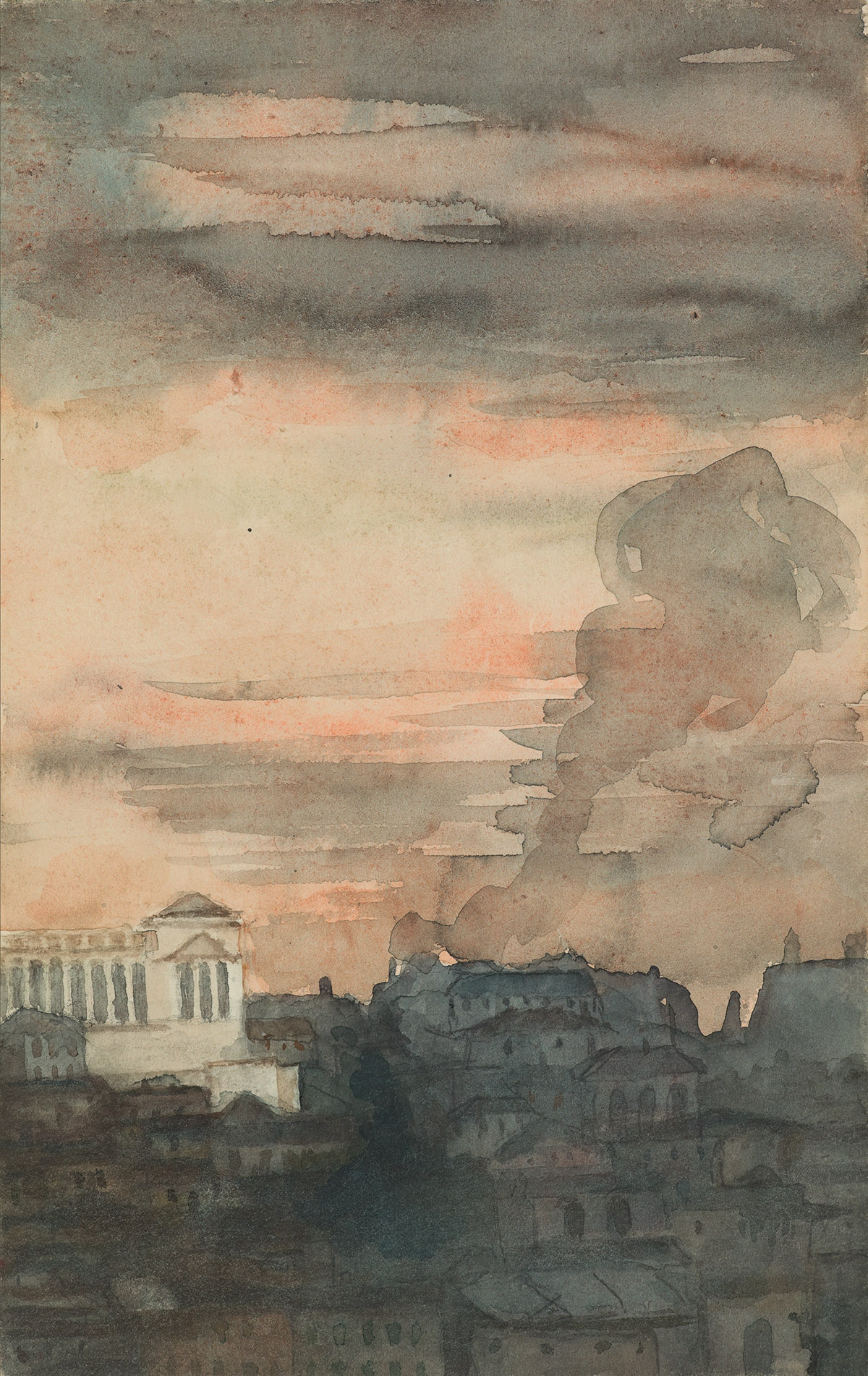 PAUL-ALBERT BESNARD (Paris 1849-1934 Paris) A View of Rome with the Victor Emmanuel II Monument at Sunset.